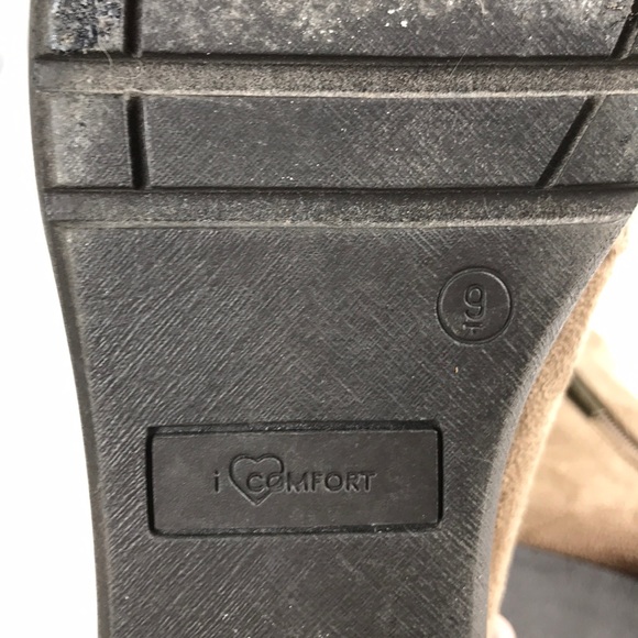 iComfort Brown Suede Fabric Wedge Booties size 9 - Picture 5 of 9